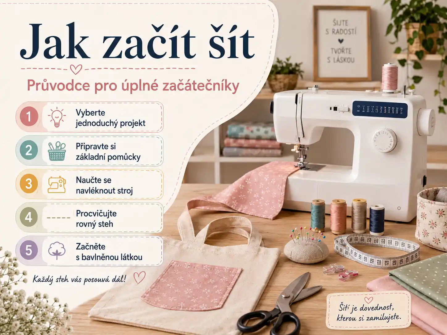 Jak začít šít – průvodce pro úplné začátečníky